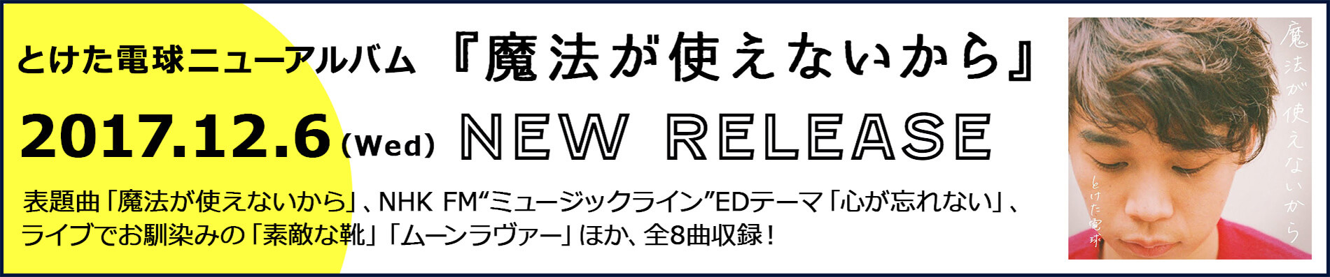 とけた電球ニューアルバム『魔法が使えないから』